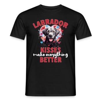 Race de chien - Les baisers du labrador rendent tout meilleur - T-shirt homme - noir - Devant - AI Model Male 178 light (178cm)