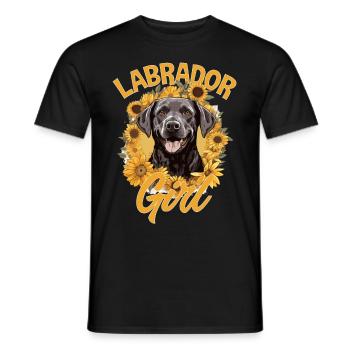 Labrador Chien Race Animal de Compagnie - Labrador Girl - T-shirt homme - noir - Devant - AI Model Male 178 light (178cm)