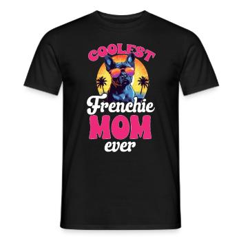 Bouledogue français race de chien La maman Frenchie la plus cool de tous les temps - T-shirt homme - noir - Devant - AI Model Male 178 light (178cm)