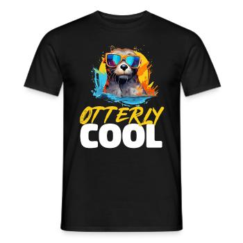 Otter Animal Kids & Adult - Otterly Cool - Männer T-Shirt - Schwarz - Vorne - AI Model Male 178 light (178cm)