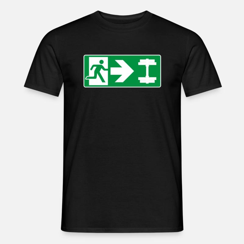 Emergency Exit Dumbbell Gym - Men's T-Shirt - black