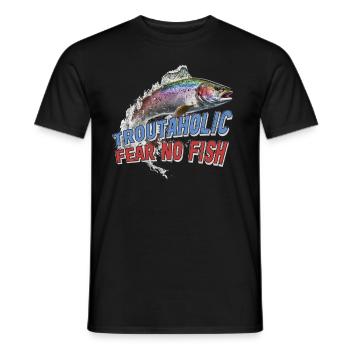 Pêche, Truite, Saumon, Pêcheur, Pêcheur, Perche - T-shirt homme - noir - Devant - AI Model Male 178 light (178cm)