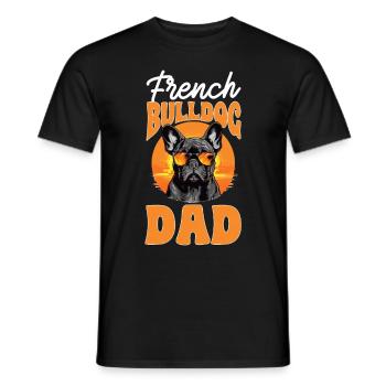 Frenchie race de chien bouledogue français papa - T-shirt homme - noir - Devant - AI Model Male 178 light (178cm)