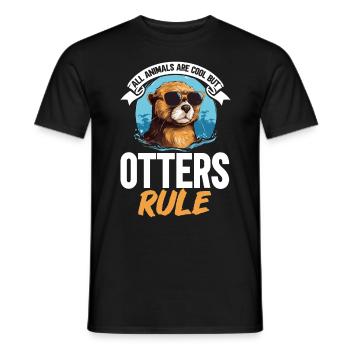 Otter Animal Kids & Adult - Tous les animaux sont cool - T-shirt homme - noir - Devant - AI Model Male 178 light (178cm)