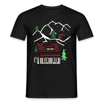 Hiver Noël Tyrol Alpes Alm Neige Noël Nature - T-shirt homme - noir - Devant - AI Model Male 178 light (178cm)