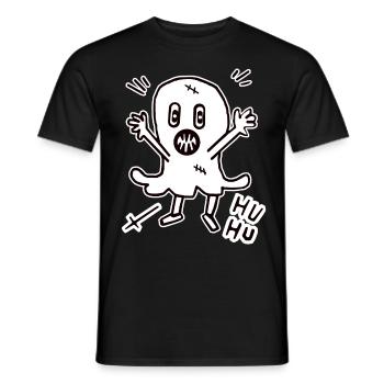 Halloween ghost ghost midnight creepy child - Men's T-Shirt - black - Front - AI Model Male 178 light (178cm)
