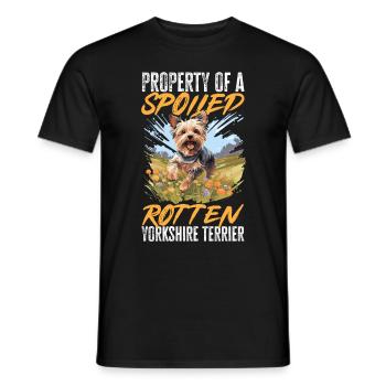 Yorkshire Terrier Dog Yorkie - Property of a - Men's T-Shirt - black - Front - AI Model Male 178 light (178cm)