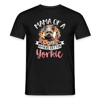 Yorkshire Terrier Dog Yorkie Mama of a Spoiled - Männer T-Shirt - Schwarz - Vorne - AI Model Male 178 light (178cm)