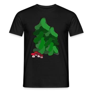 Octobre, Automne, Forêt, Sapins, Crapauds, Champignons, - T-shirt homme - noir - Devant - AI Model Male 178 light (178cm)