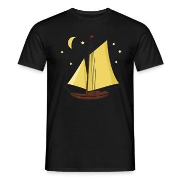 Segelboot Boot Schiff Seefahrt Sterne Mond Ahoi - Männer T-Shirt - Schwarz - Vorne - AI Model Male 178 light (178cm)