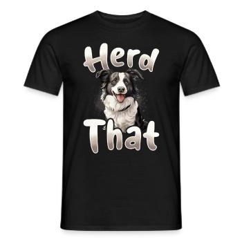 Chien Border Collie - Troupeau qui - T-shirt homme - noir - Devant - AI Model Male 178 light (178cm)