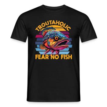 Pêche, Truite, Saumon, Pêcheur, Pêcheur, Perche - T-shirt homme - noir - Devant - AI Model Male 178 light (178cm)