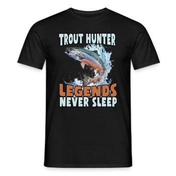 Pêche, Truite, Saumon, Pêcheur, Pêcheur, Perche - T-shirt homme - noir - Devant - AI Model Male 178 light (178cm)