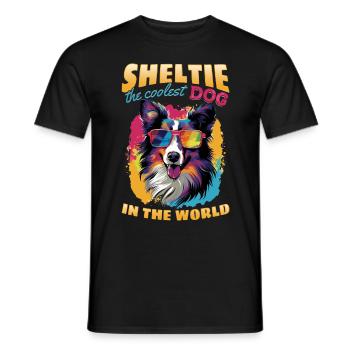 Shetland Sheepdog Dog - Sheltie the coolest dog - Männer T-Shirt - Schwarz - Vorne - AI Model Male 178 light (178cm)