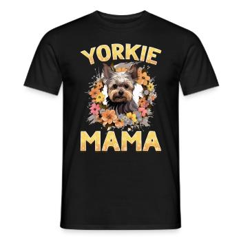 Yorkshire Terrier Chien Yorkie - Yorkie Mama - T-shirt homme - noir - Devant - AI Model Male 178 light (178cm)