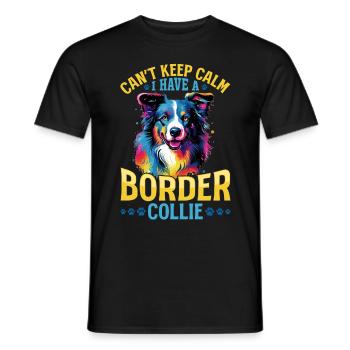 Border Collie Dog - Can't Keep Calm - Männer T-Shirt - Schwarz - Vorne - AI Model Male 178 light (178cm)