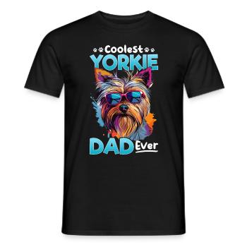 Yorkshire Terrier Dog Yorkie - Coolest Yorkie Dad - Men's T-Shirt - black - Front - AI Model Male 178 light (178cm)