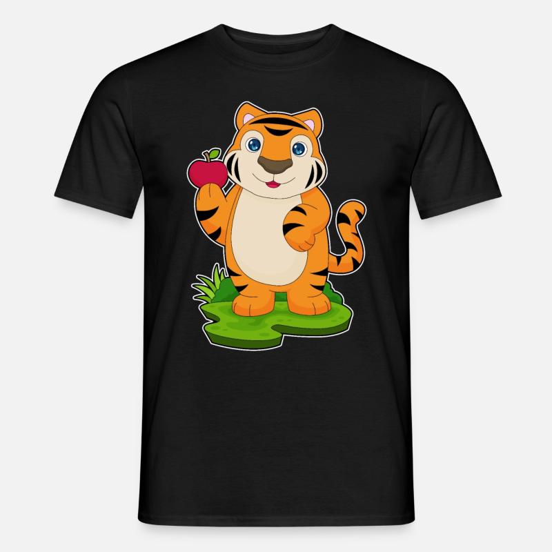 Tiger Apple Fruit - Men's T-Shirt - black