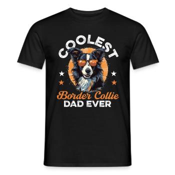 Border Collie Dog - Coolest Border Collie Dad ever - Men's T-Shirt - black - Front - AI Model Male 178 light (178cm)