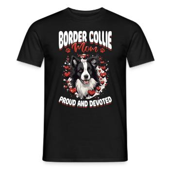 Chien Border Collie - Border Collie Maman Fière - T-shirt homme - noir - Devant - AI Model Male 178 light (178cm)