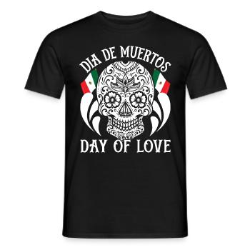 Dia De Muertos Day of love - Men's T-Shirt - black - Front - AI Model Male 178 light (178cm)