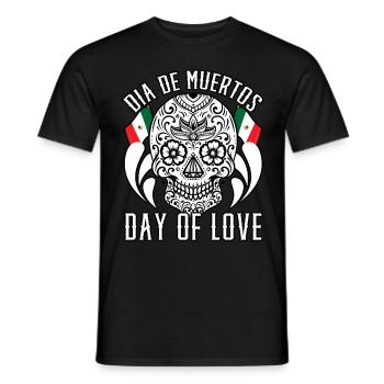 Dia De Muertos Day of love - Men's T-Shirt - black - Front - AI Model Male 178 light (178cm)