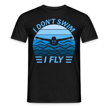 Schwimmen Schwimmbutterfly Bademeister - Männer T-Shirt - Schwarz - Vorne - AI Model Male 178 light (178cm)