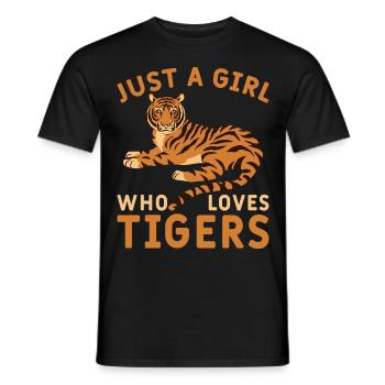 Girl Who Loves Tiger Tiger Animal Lover - Men's T-Shirt - black - Front - AI Model Male 178 light (178cm)