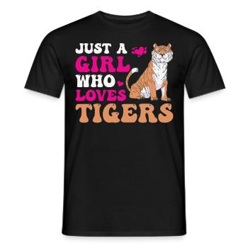 Girl Who Loves Tiger Tiger Animal Lover - Men's T-Shirt - black - Front - AI Model Male 178 light (178cm)