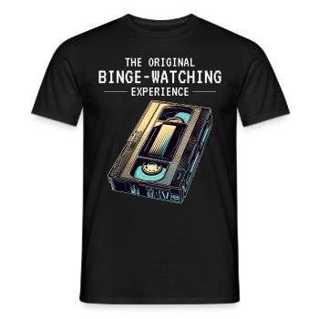 Retro VHS Kassette Nostalgisches 80er Jahre Binge-Watching - Männer T-Shirt - Schwarz - Vorne - AI Model Male 178 light (178cm)