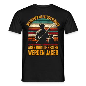 Jagen Jagd Jäger Geschenk Lustig Sprüche - Männer T-Shirt - Schwarz - Vorne - AI Model Male 178 light (178cm)