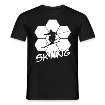 Skiing ski ski fahren - Männer T-Shirt - Schwarz - Vorne - AI Model Male 178 light (178cm)