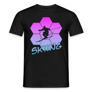 Skiing - Männer T-Shirt - Schwarz - Vorne - AI Model Male 178 light (178cm)
