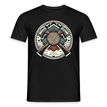 Wood Lumberjack Forestry Gift - Men's T-Shirt - black - Front - AI Model Male 178 light (178cm)