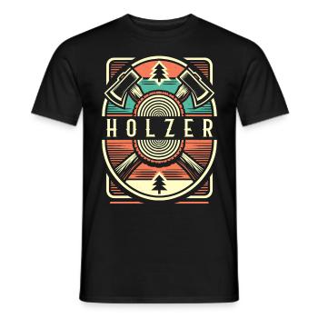 Holz Holzfäller Forstwirtschaft Geschenk - Männer T-Shirt - Schwarz - Vorne - AI Model Male 178 light (178cm)
