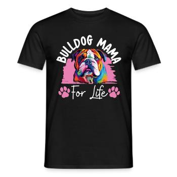 Amoureux du bouledogue anglais britannique Mama for Life - T-shirt homme - noir - Devant - AI Model Male 178 light (178cm)
