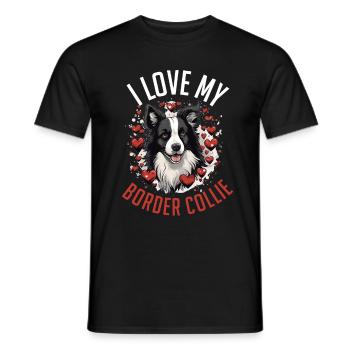 Chien Border Collie - J’adore mon Border Collie - T-shirt homme - noir - Devant - AI Model Male 178 light (178cm)