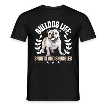 Bouledogue anglais britannique - Bouledogue Life renifle - T-shirt homme - noir - Devant - AI Model Male 178 light (178cm)