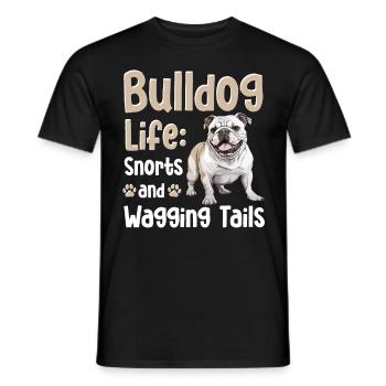 Bouledogue anglais britannique Bulldog Life renifle - T-shirt homme - noir - Devant - AI Model Male 178 light (178cm)