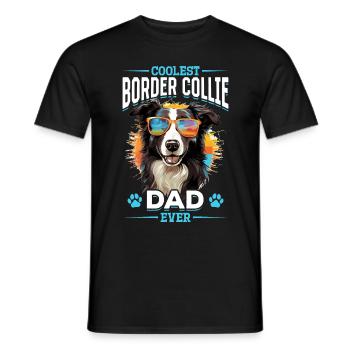 Border Collie Dog - Coolest Border Collie Dad ever - Men's T-Shirt - black - Front - AI Model Male 178 light (178cm)