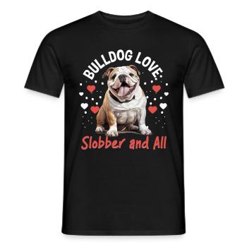 Bouledogue anglais britannique amoureux bouledogue amour bave - T-shirt homme - noir - Devant - AI Model Male 178 light (178cm)