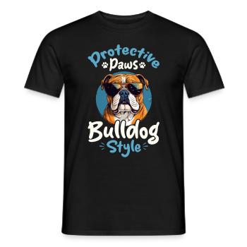 Anglais britannique Bulldog amant Paws Bulldog Style - T-shirt homme - noir - Devant - AI Model Male 178 light (178cm)