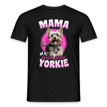 Yorkshire Terrier Chien Maman d’un Pourri Gâté - T-shirt homme - noir - Devant - AI Model Male 178 light (178cm)