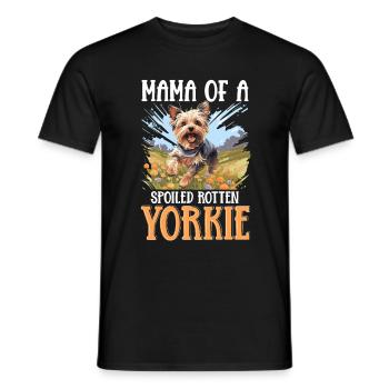 Yorkshire Terrier Dog Yorkie Mama of a Spoiled - Männer T-Shirt - Schwarz - Vorne - AI Model Male 178 light (178cm)