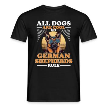 Tous les chiens sont cool mais berger allemand - T-shirt homme - noir - Devant - AI Model Male 178 light (178cm)