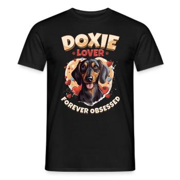 Dachshund sausage dog Doxie lover forever obsessed - Männer T-Shirt - Schwarz - Vorne - AI Model Male 178 light (178cm)