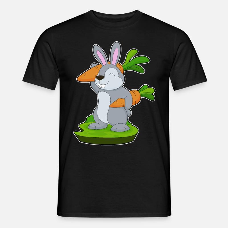 Hase Karotten - Männer T-Shirt - Schwarz
