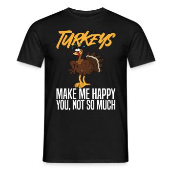 Thanksgiving Turkey - Männer T-Shirt - Schwarz - Vorne - AI Model Male 178 light (178cm)