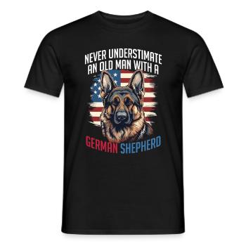 Berger allemand Race Dog Pet Ne sous-estimez jamais - T-shirt homme - noir - Devant - AI Model Male 178 light (178cm)