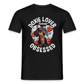 Dachshund wiener Doxie lover forever obsessed - Männer T-Shirt - Schwarz - Vorne - AI Model Male 178 light (178cm)